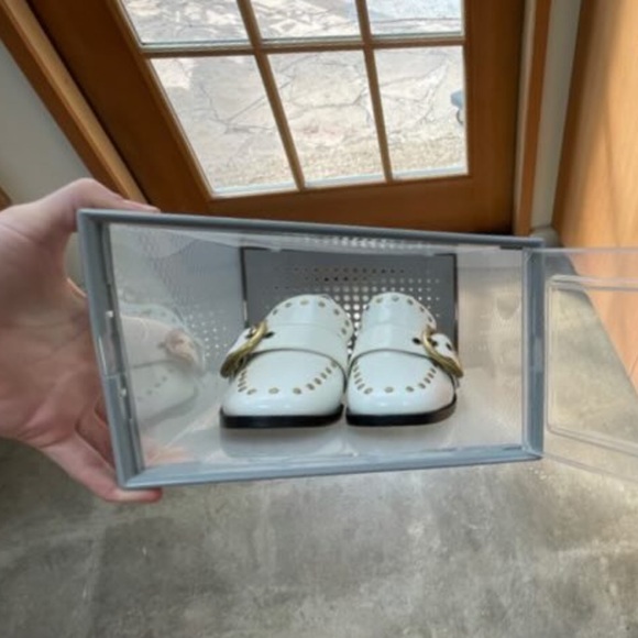 New Coach Studded White Leather Loafers Buckle Gucci Prada Labucq Celine Alexa - Picture 2 of 11